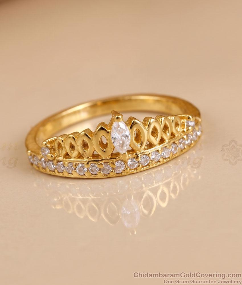 Trendy College Wear White Stone Ring For Women FR1757
