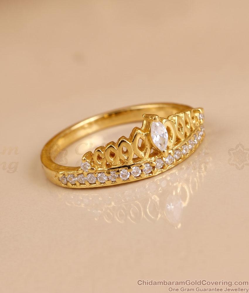Trendy College Wear White Stone Ring For Women FR1757