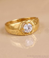 Single White Diamond Gold Imitation Ring Online FR1759
