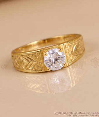 High Quality Gold Plated White Stone Ring Design Online FR1761