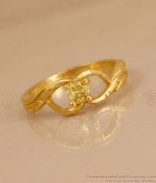 Infinity Design Yellow Diamond Stone Gold Imitation Ring For Brides FR1766