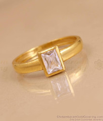 Traditional White Stone Gold Plated Finger Ring Collections FR1768