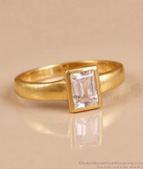 Traditional White Stone Gold Plated Finger Ring Collections FR1768 Traditional White Stone Gold Plated Finger Ring Collections FR1768