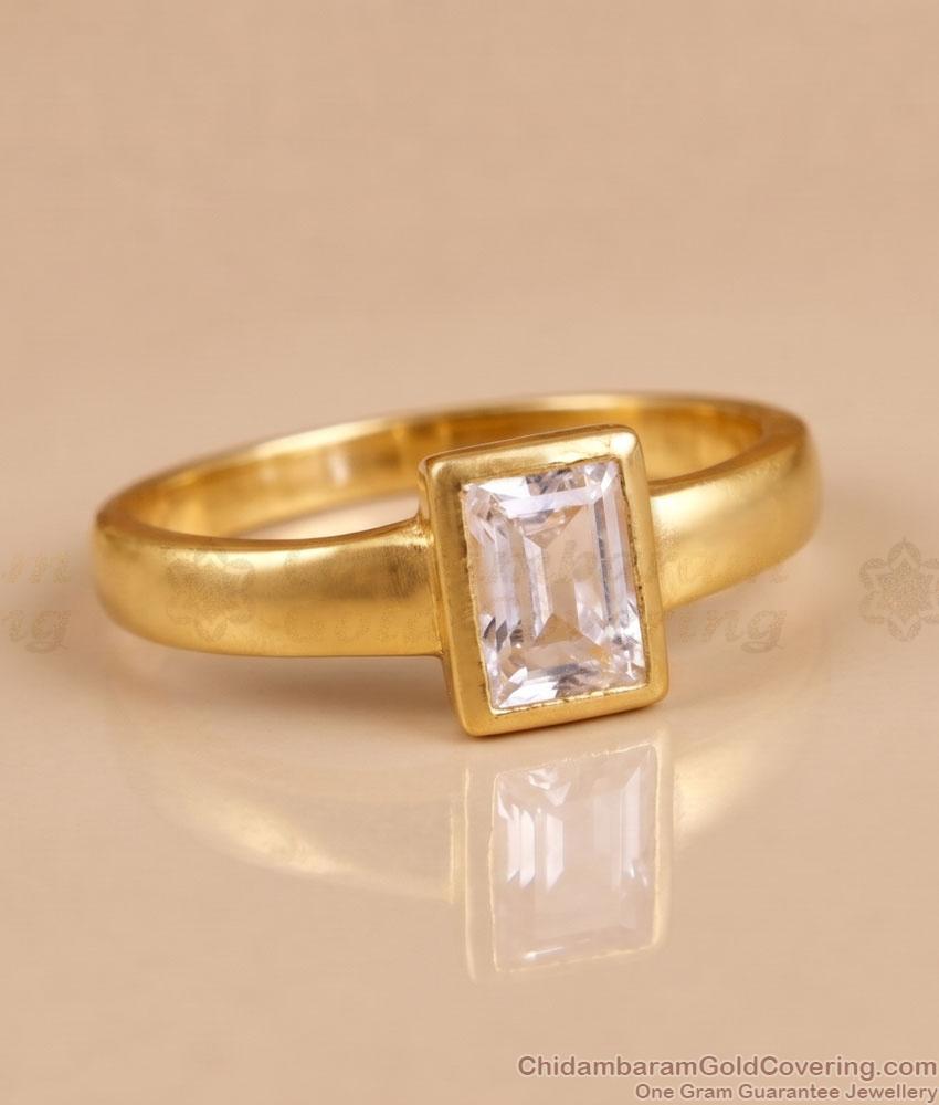 Traditional White Stone Gold Plated Finger Ring Collections FR1768 Traditional White Stone Gold Plated Finger Ring Collections FR1768