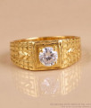 Traditional Grid Texture Four Prong White Gemstone Mens Ring FR1771 Traditional Grid Texture Four Prong White Gemstone Mens Ring FR1771