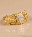 Antique Nakshi Elephant Motif 9 Stone Cluster Gold Plated Ring FR1774 Antique Nakshi Elephant Motif 9 Stone Cluster Gold Plated Ring FR1774