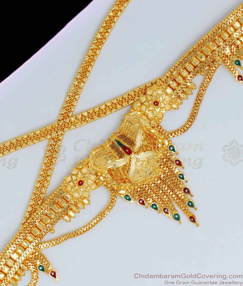 Two Gram Gold Forming Gold Design Hip Chain South India Jewelry HC1009