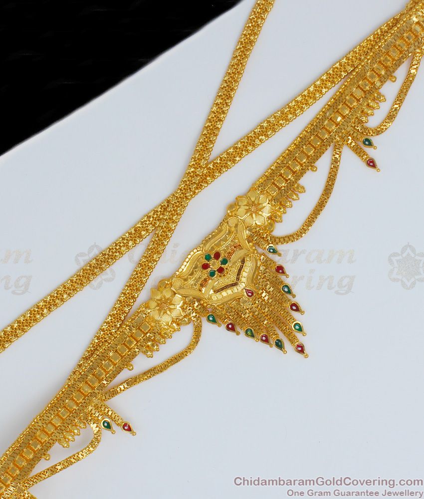 Two Gram Gold Forming Gold Design Hip Chain South India Jewelry HC1001