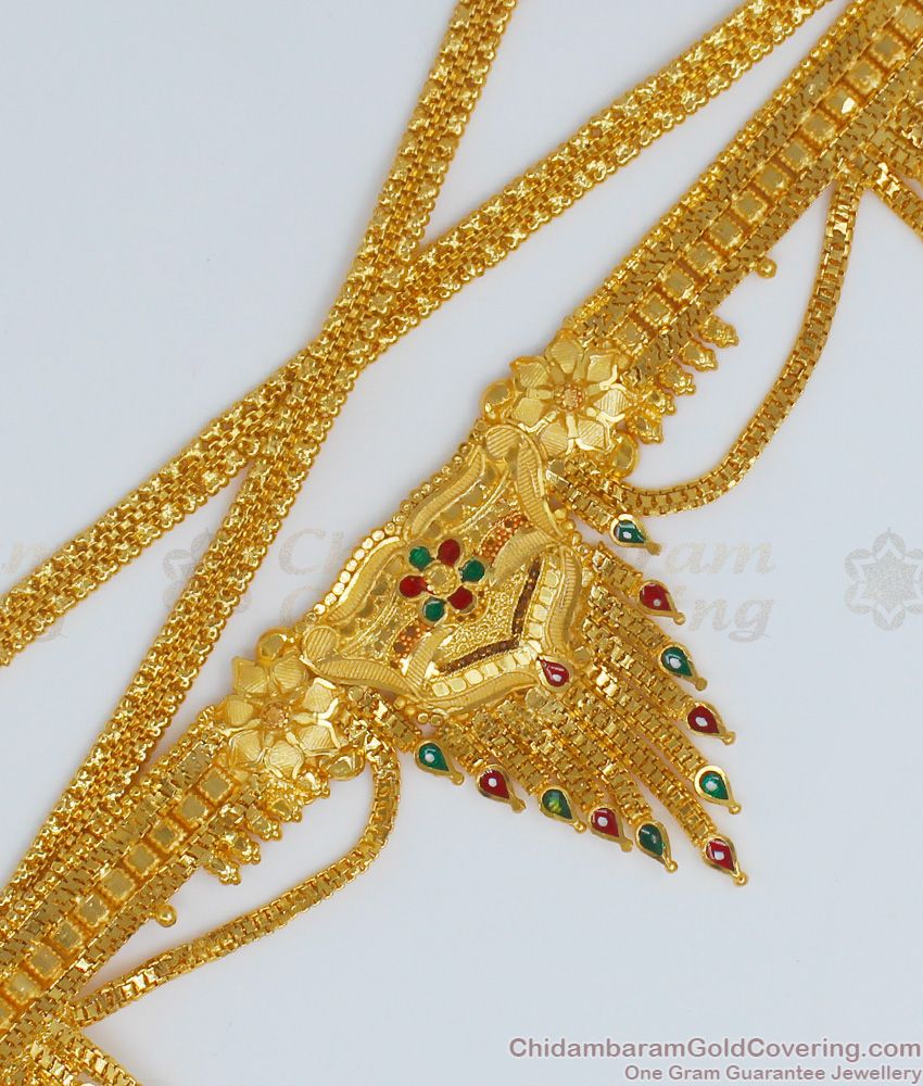 Two Gram Gold Forming Gold Design Hip Chain South India Jewelry HC1001