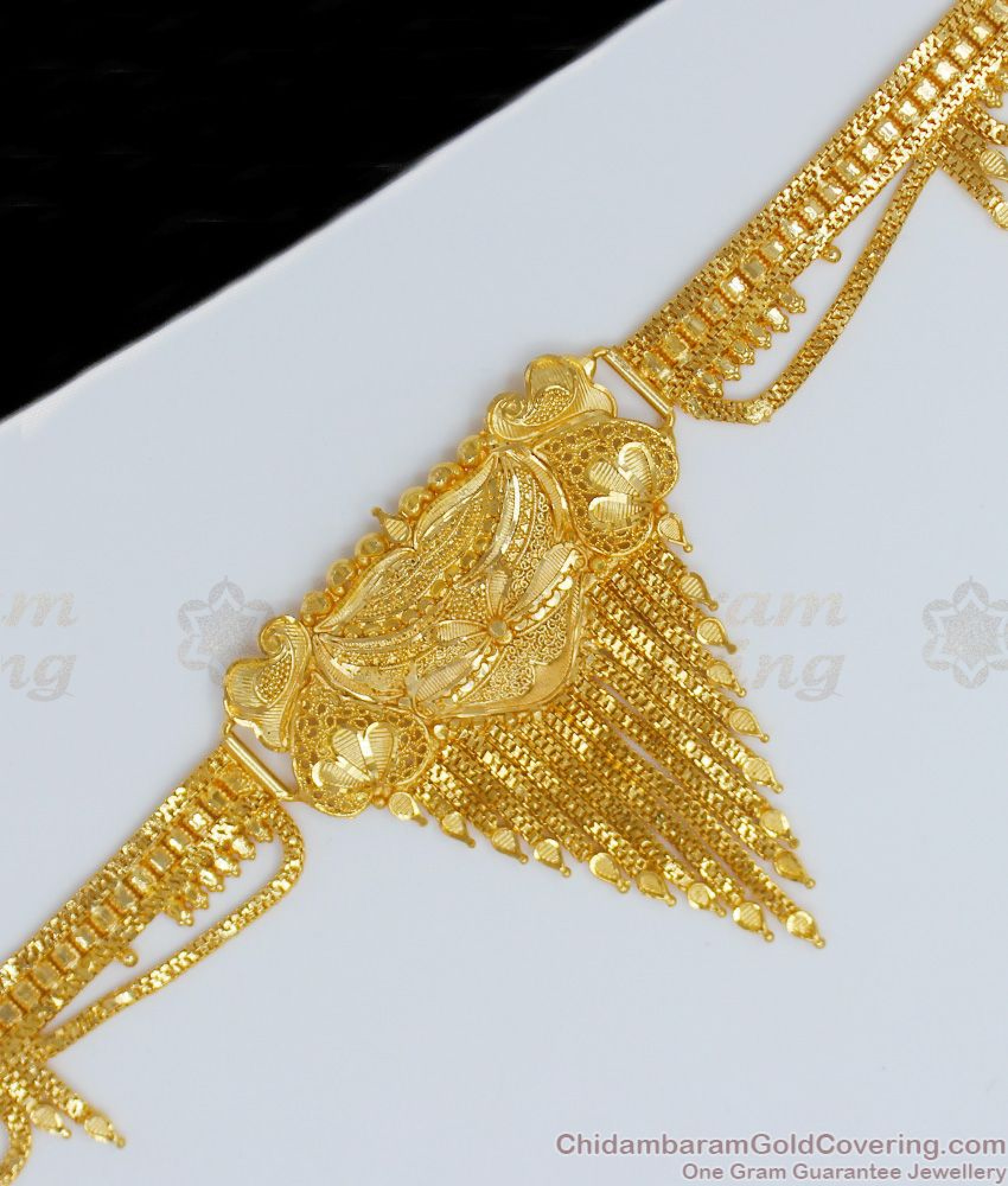 Plain Real Gold Forming Design Hip Belt Kamarband South Indian Jewelry