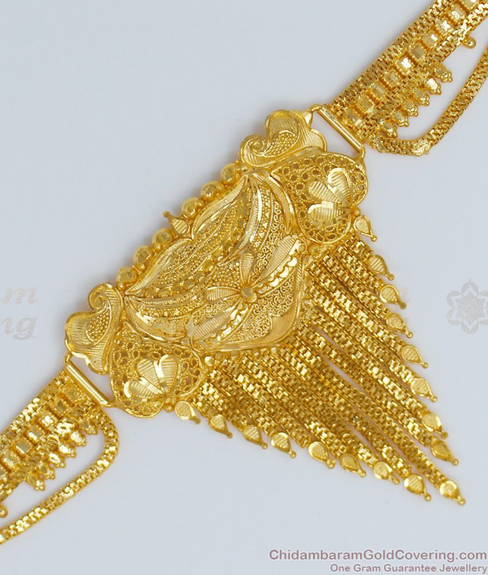 Plain Real Gold Forming Design Hip Belt Kamarband South Indian Jewelry