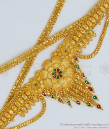 Enamel Kamarband Two Gram Gold Forming Gold Design Hip Chain Ottiyanam HC1006