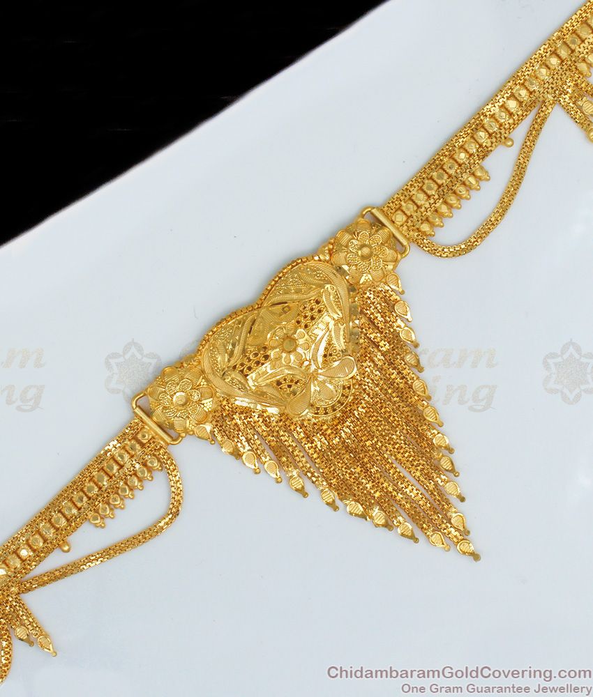 Glittering Plain Gold Forming Design Hip Belt Kamarband South Indian Jewelry HC1017