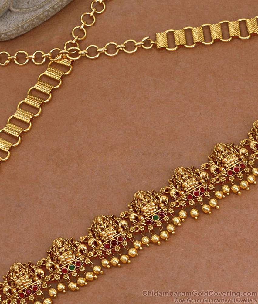 High Quality Nagas Temple Jewelry Lakshmi Vaddanam Antique Hipchain For Women HC1042