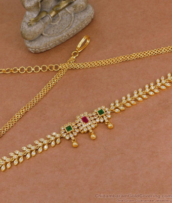 Beautiful Ad Stone Micro Gold Plated Ruby Green Stone Shop Online HC1052