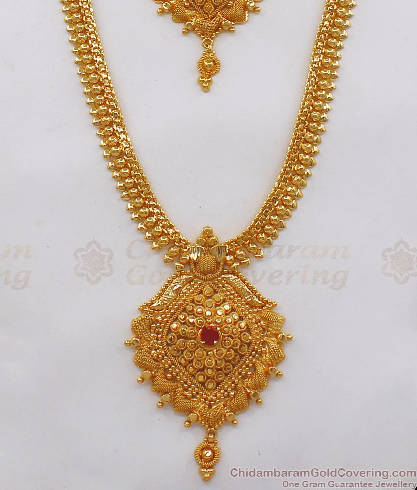 New Collection Gold Haram Necklace Combo Set For Wedding Collection HR1956