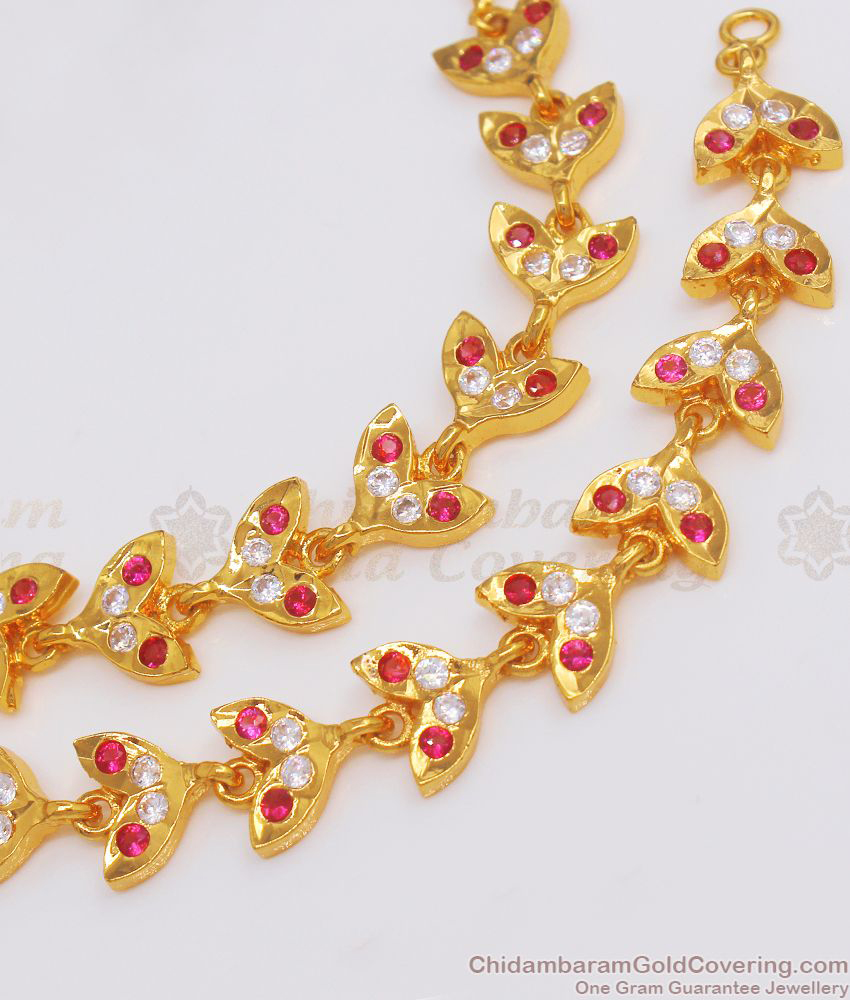 Panchaloha Hair Chain Gold Design 5 Metal Bridal Wear Collection MATT96