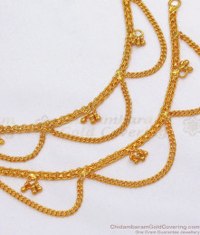 Gold Plated Matilu Hair Ornament Design Two Line Bridal Jewelry MATT105 Gold Plated Matilu Hair Ornament Design Two Line Bridal Jewelry MATT105
