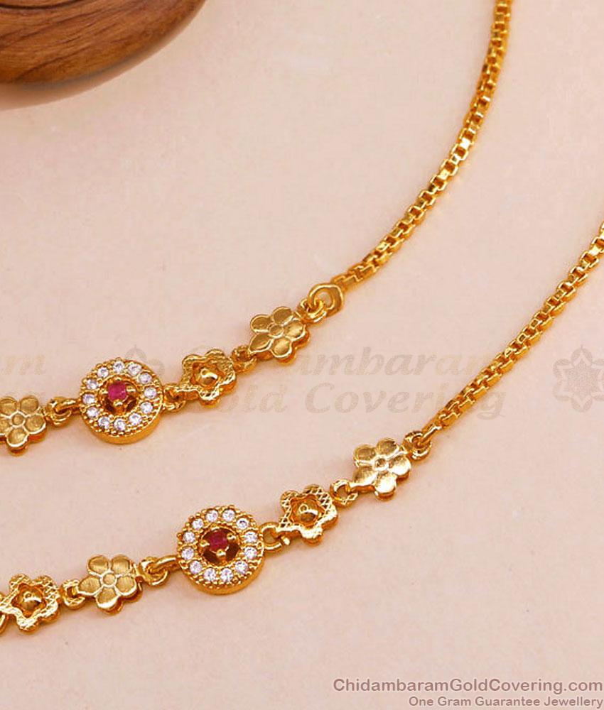 Gorgeous Gold Plated Maatal Ruby White Stone Floral Design MATT114 Gorgeous Gold Plated Maatal Ruby White Stone Floral Design MATT114