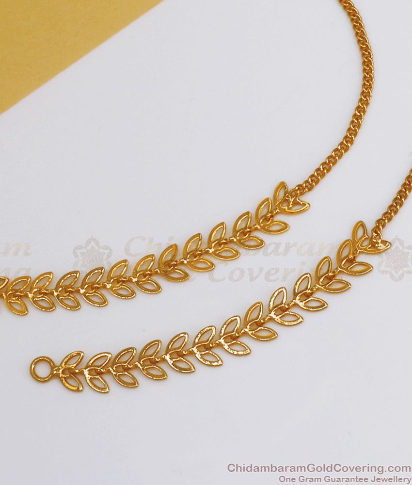 One Gram Gold Plated Leaf Design Side Mattal Shop Online MATT129