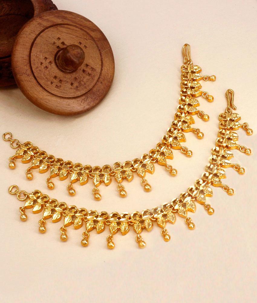 Latest Gold Imitation Maatal Kerala Bridal Designs With Hanging Beads MATT159