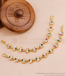 Traditional 5 Metal Impon Ear Chain Gati Stone Floral Design MATT167 Traditional 5 Metal Impon Ear Chain Gati Stone Floral Design MATT167