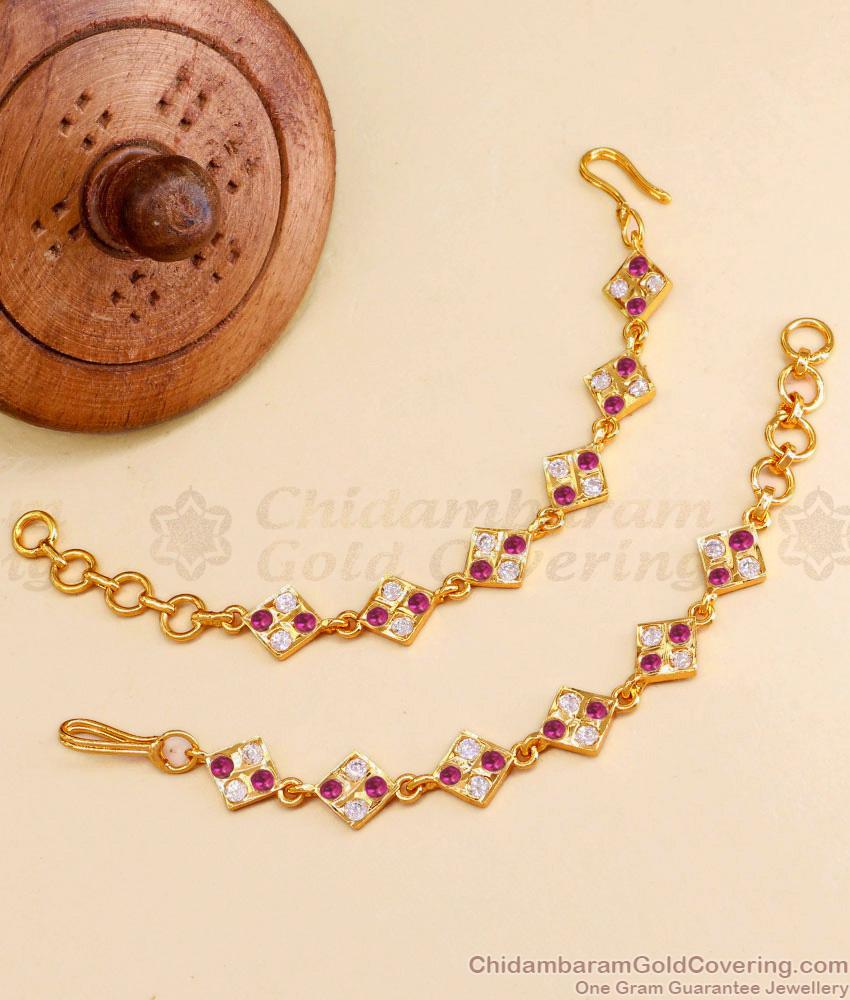 Latest Real Impon Ruby White Stone Ear Mattal Gold Imitation Jewelry MATT178 Latest Real Impon Ruby White Stone Ear Mattal Gold Imitation Jewelry MATT178