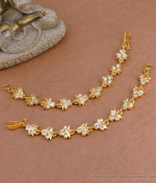 Latest White Stone Impon Ear Maatal For Bridal Wear Online MATT190 Latest White Stone Impon Ear Maatal For Bridal Wear Online MATT190