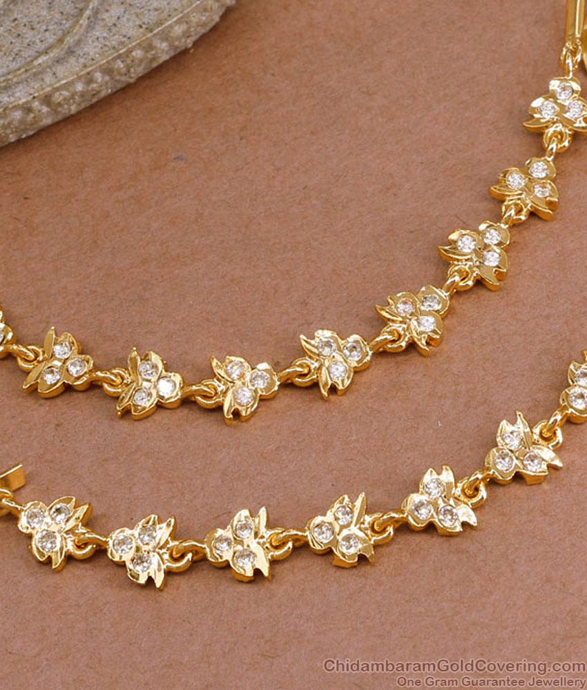 Latest White Stone Impon Ear Maatal For Bridal Wear Online MATT190 Latest White Stone Impon Ear Maatal For Bridal Wear Online MATT190
