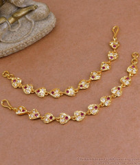 Stylish Ruby White Stone Maatal Impon Bridal Jewelry For Women MATT192