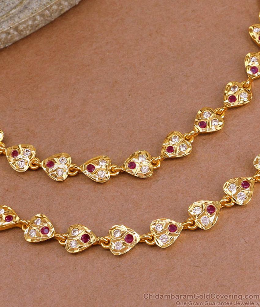 Stylish Ruby White Stone Maatal Impon Bridal Jewelry For Women MATT192 Stylish Ruby White Stone Maatal Impon Bridal Jewelry For Women MATT192