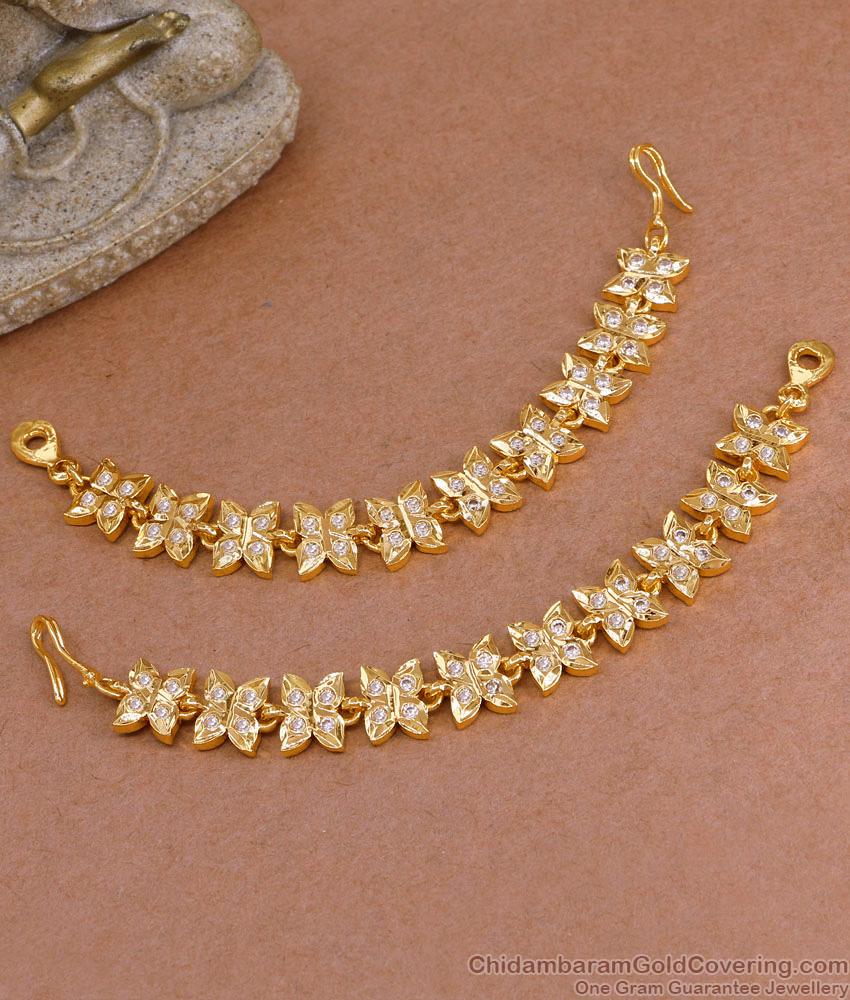 Full White Stone Original Impon Ear Mattal For Festive Wear With Price MATT195 Full White Stone Original Impon Ear Mattal For Festive Wear With Price MATT195