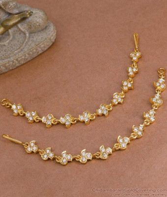 Stylish White Stone Impon Panchaloha Mattal Five Metal Jewelry MATT198