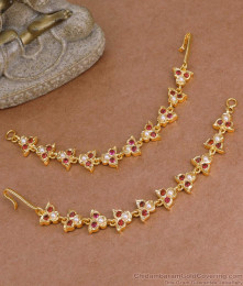 Beautiful Impon Ruby Pearl Stone Mattal 5 Metal Bridal Jewelry Online MATT203