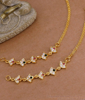 5 Metal Impon Earring Mattal Floral Design Ear Chains MATT206