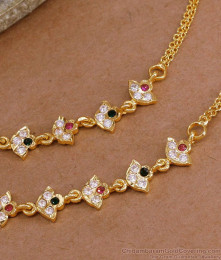 5 Metal Impon Earring Mattal Floral Design Ear Chains MATT206