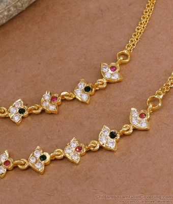 5 Metal Impon Earring Mattal Floral Design Ear Chains MATT206