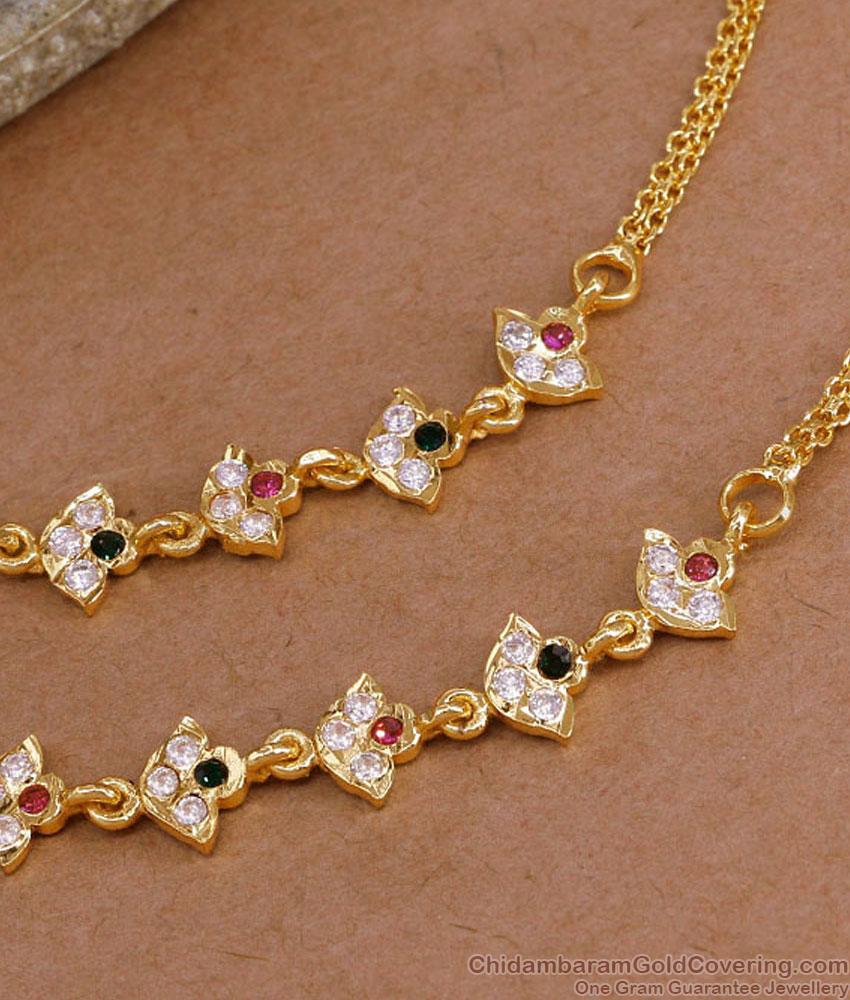 5 Metal Impon Earring Mattal Floral Design Ear Chains MATT206