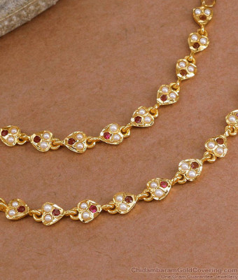 Stylish Heart Shaped Impon Pearl Ear Mattal Design Online MATT208