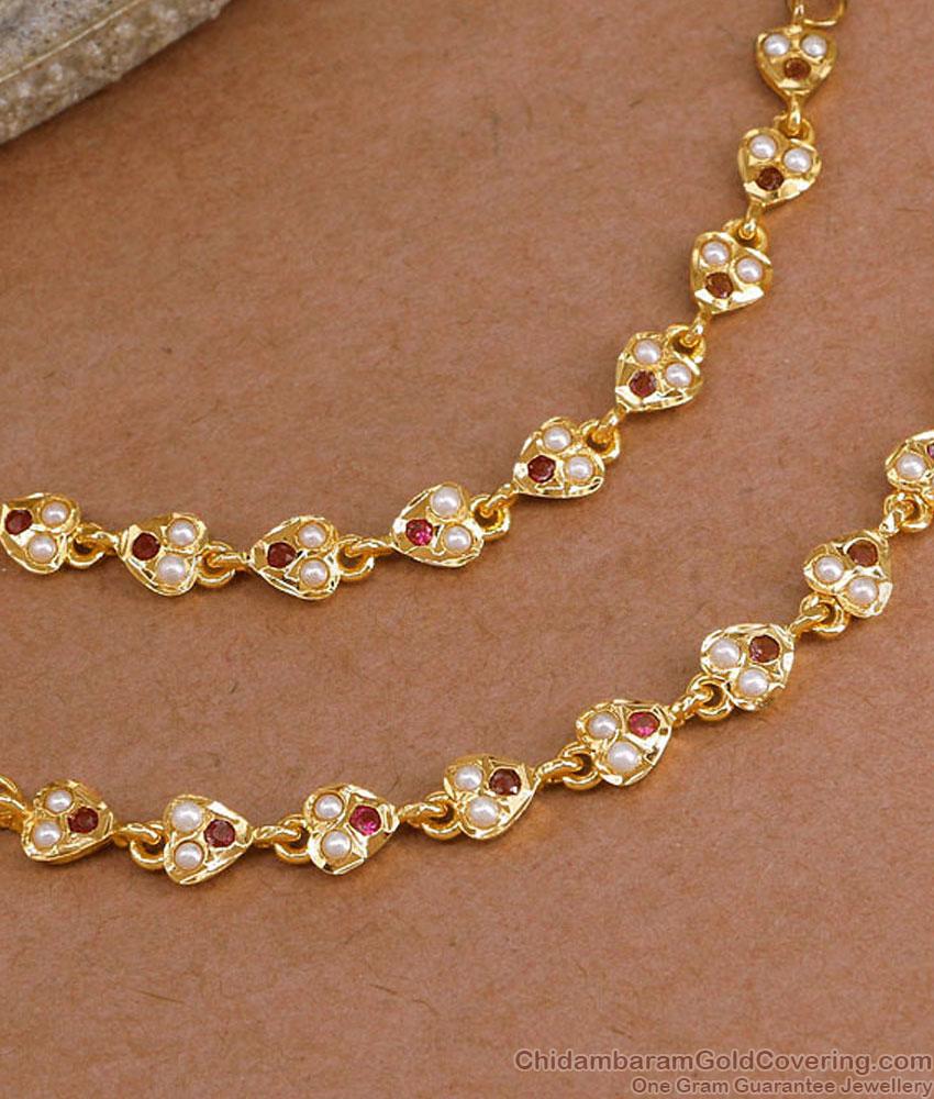 Stylish Heart Shaped Impon Pearl Ear Mattal Design Online MATT208