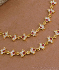 Elegant Ruby White Stone Five Metal Ear Kanchain For Women MATT210