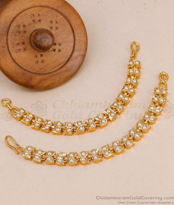 Buy Traditional Panchaloha Earring Chains With Pearls Online MATT213