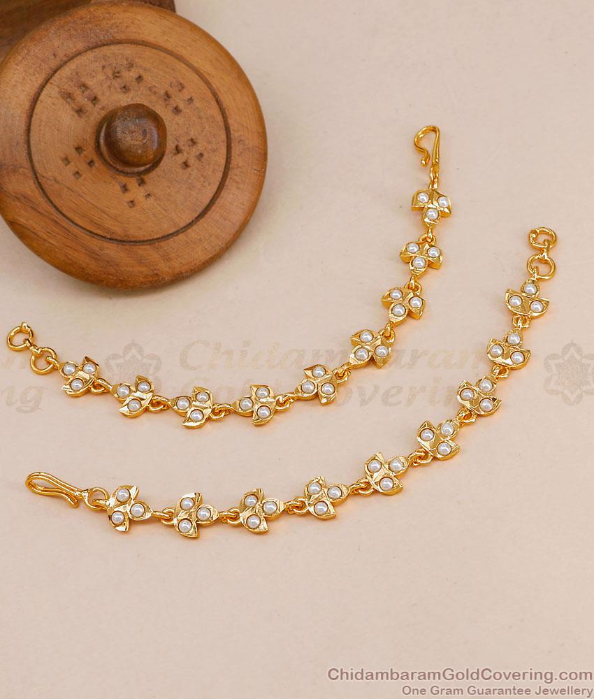 Elegant Pearl Design Impon Mattal Design Five Metal Bridal Jewelry MATT219
