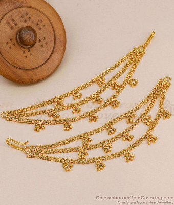 High Quality Three Line Micro Gold Plated Chain Mattal Hanging Beads Design MATT225