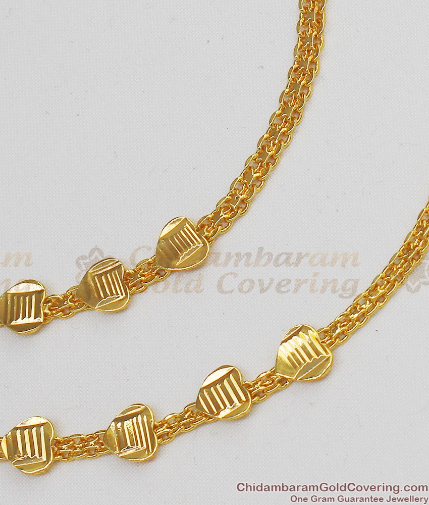 Fascinating Pure Gold Heart Design Traditional Maatal Hair Ornament Chain MATT36