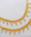 Handcrafted Golden Leaf Design Hook Maatal for Earrings Gold Beads For Wedding MATT67