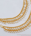 Elegant Gold Maatal Design  With White Pearls Two Line Hair Chain Buy Online MATT69