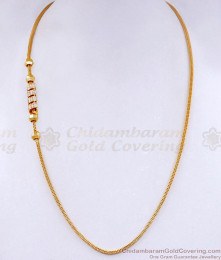 Unique Spiral Gold Beaded Mugappu Thali Chain Stone Collections MCH1244
