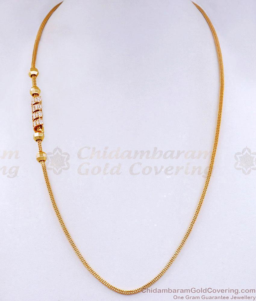 Unique Spiral Gold Beaded Mugappu Thali Chain Stone Collections MCH1244 Unique Spiral Gold Beaded Mugappu Thali Chain Stone Collections MCH1244