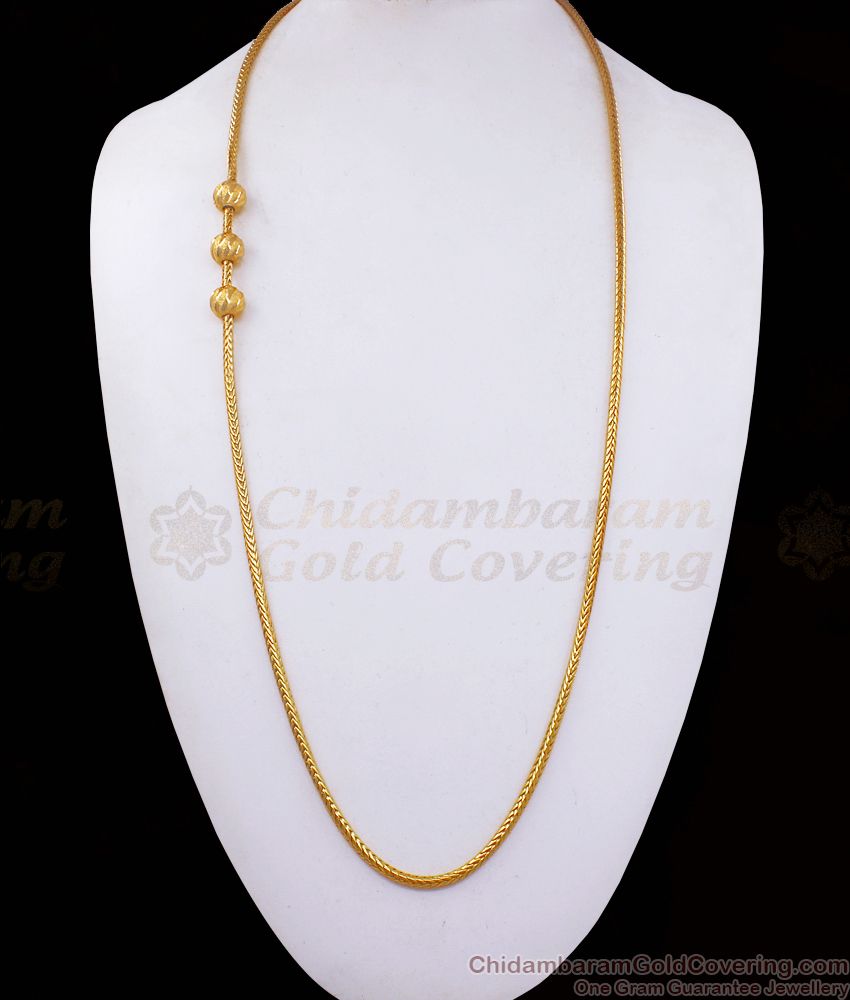 Triple Ball Plain Gold Mugappu Thali Chain Shop Online MCH1021-LG